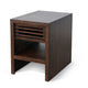 Nero Chair Side Table | Slatted Drawer Front | 26’’ Solid Wood Dark Brown BM340405