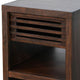 Nero Chair Side Table | Slatted Drawer Front | 26’’ Solid Wood Dark Brown BM340405