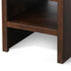 Nero Chair Side Table | Slatted Drawer Front | 26’’ Solid Wood Dark Brown BM340405