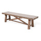 Industrial Dining Bench | Cross Brace Design Natural Brown Solid Wood BM340406