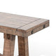 Industrial Dining Bench | Cross Brace Design Natural Brown Solid Wood BM340406
