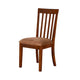 Odel Dining Side Chair Set of 2 | Slatted Solid Wood Dark Brown BM340407