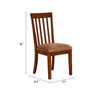 Odel Dining Side Chair Set of 2 | Slatted Solid Wood Dark Brown BM340407