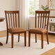 Odel Dining Side Chair Set of 2 | Slatted Solid Wood Dark Brown BM340407