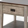 Camie Side End Table | 24" Top w 1 Drawer | Solid Wood Gray