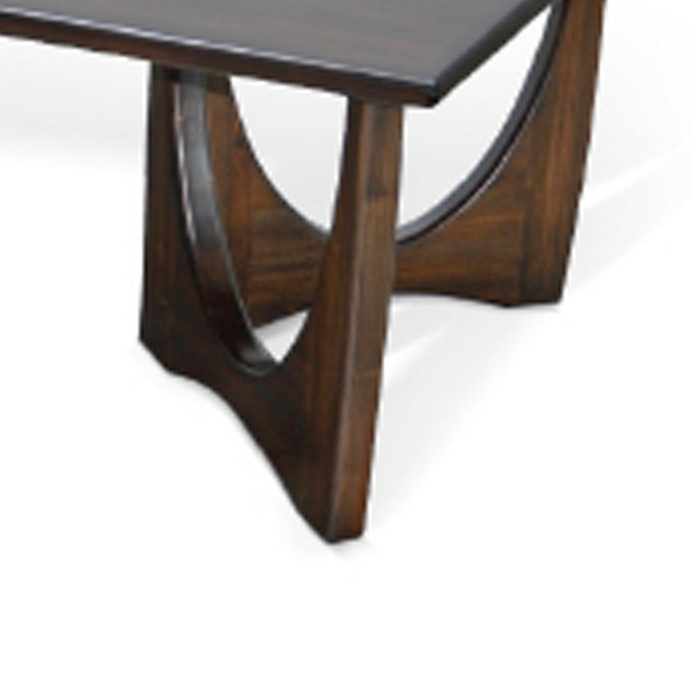 Natra Coffee Table | 52’’ Rectangular | Sculpted Solid Wood Dark Brown BM340411