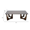 Natra Coffee Table | 52’’ Rectangular | Sculpted Solid Wood Dark Brown BM340411