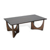 Natra Coffee Table | 52" Rectangular | Sculpted Solid Wood Dark Brown