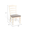 Dean Dining Chair Set of 2 | Ladder Back | Dark Brown | White Solid Wood BM340413