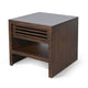 Nero Side End Table | Slatted Drawer | 26’’ Solid Wood Dark Brown BM340415
