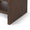 Nero Side End Table | Slatted Drawer | 26’’ Solid Wood Dark Brown BM340415