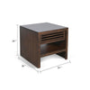 Nero Side End Table | Slatted Drawer | 26’’ Solid Wood Dark Brown BM340415