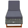 Patio Sun Lounger w Cushion | Adjustable Seat | 79’’ | Gray Wicker Rattan BM340416