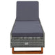Patio Sun Lounger w Cushion | Adjustable Seat | 79’’ | Gray Wicker Rattan BM340416
