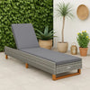 Patio Sun Lounger w Cushion | Adjustable Seat | 79’’ | Gray Wicker Rattan BM340416