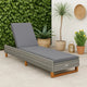 Patio Sun Lounger w Cushion | Adjustable Seat | 79’’ | Gray Wicker Rattan BM340416