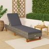 Patio Sun Lounger w Cushion | Adjustable Seat | 79’’ | Gray Wicker Rattan BM340416