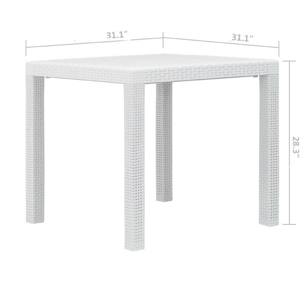 Patio Dining Table | White Textured | 31’’ Square Tabletop BM340417