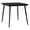 Zimo Indoor/Outdoor Dining Table | Sleek Black Steel Body | 32" Glass