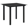 Zimo Indoor/Outdoor Dining Table | Black Steel Block Legs | 32" Glass