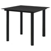 Zimo Indoor/Outdoor Dining Table | Black Steel Block Legs | 32" Glass