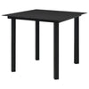 Zimo Indoor/Outdoor Dining Table | Black Steel Block Legs | 32’’ Glass BM340419