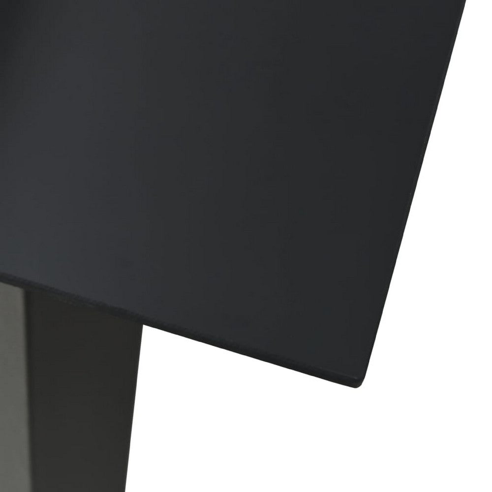 Zimo Indoor/Outdoor Dining Table | Black Steel Block Legs | 32" Glass