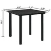 Zimo Indoor/Outdoor Dining Table | Black Steel Block Legs | 32" Glass