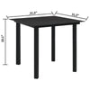 Zimo Indoor/Outdoor Dining Table | Black Steel Block Legs | 32’’ Glass BM340419