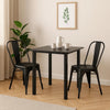 Zimo Indoor/Outdoor Dining Table | Black Steel Block Legs | 32" Glass