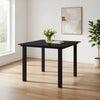 Zimo Indoor/Outdoor Dining Table | Black Steel Block Legs | 32" Glass