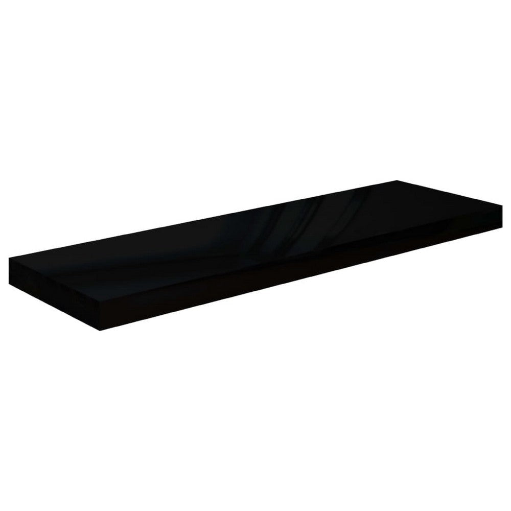 Zyno Wall Shelf Set of 2 | Glossy Black MDF Body | Modern Design 32’’