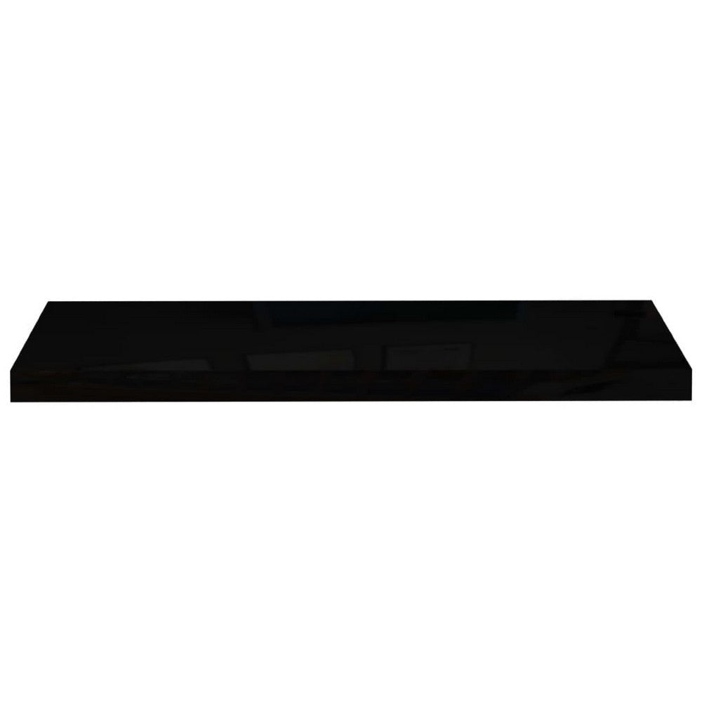 Zyno Wall Shelf Set of 2 | Glossy Black MDF Body | Modern Design 32’’
