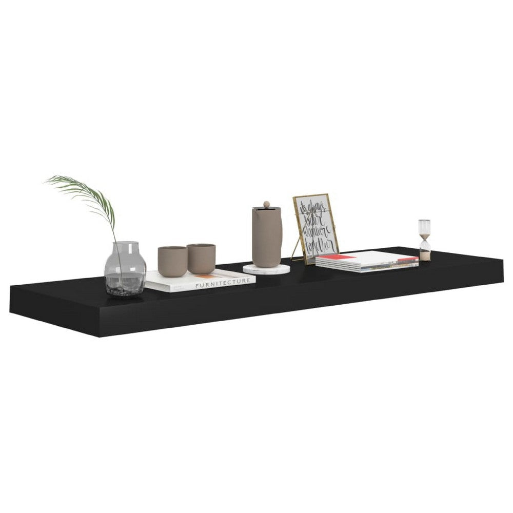 Zyno Wall Shelf | 32’’ | Matte Black MDF Body | Modern Design