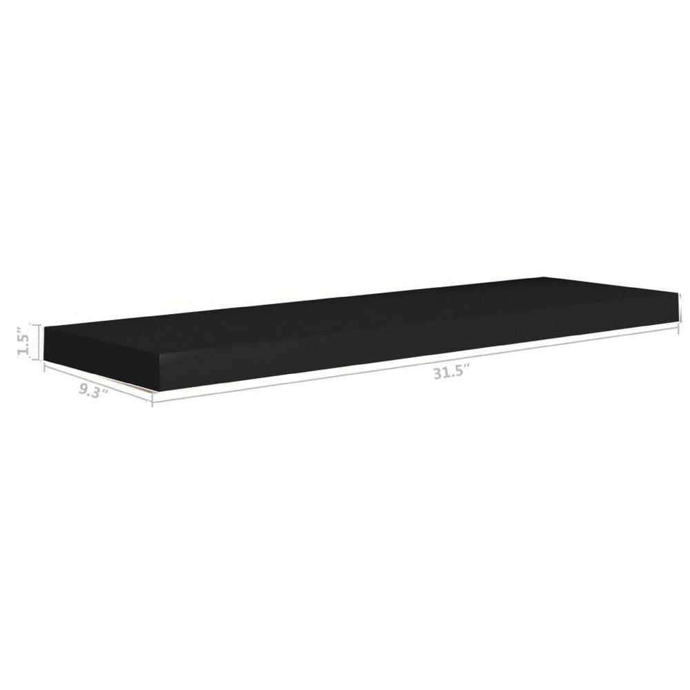 Zyno Wall Shelf | 32’’ | Matte Black MDF Body | Modern Design