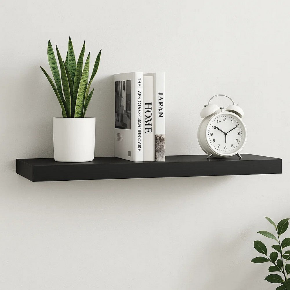 Zyno Wall Shelf | 32’’ | Matte Black MDF Body | Modern Design