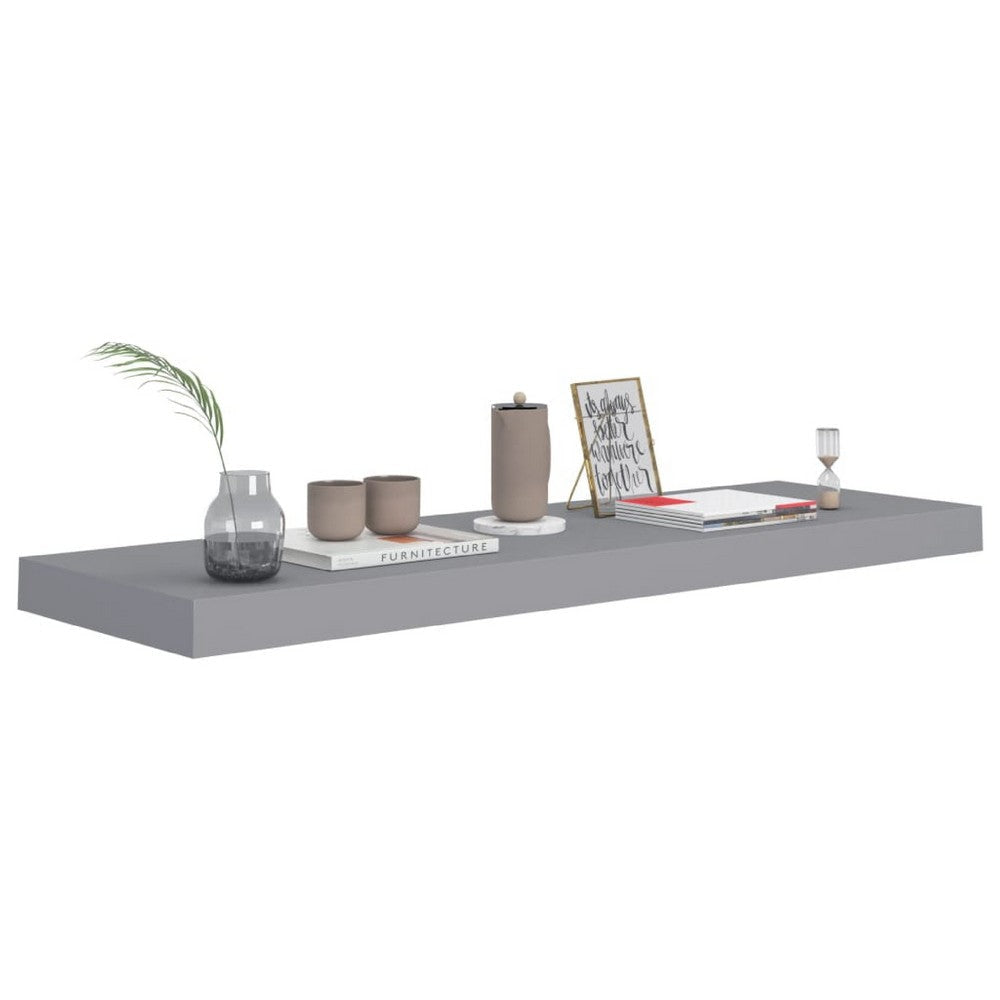 Zyno Wall Shelf | 32’’ | Matte Gray MDF Body | Modern Design