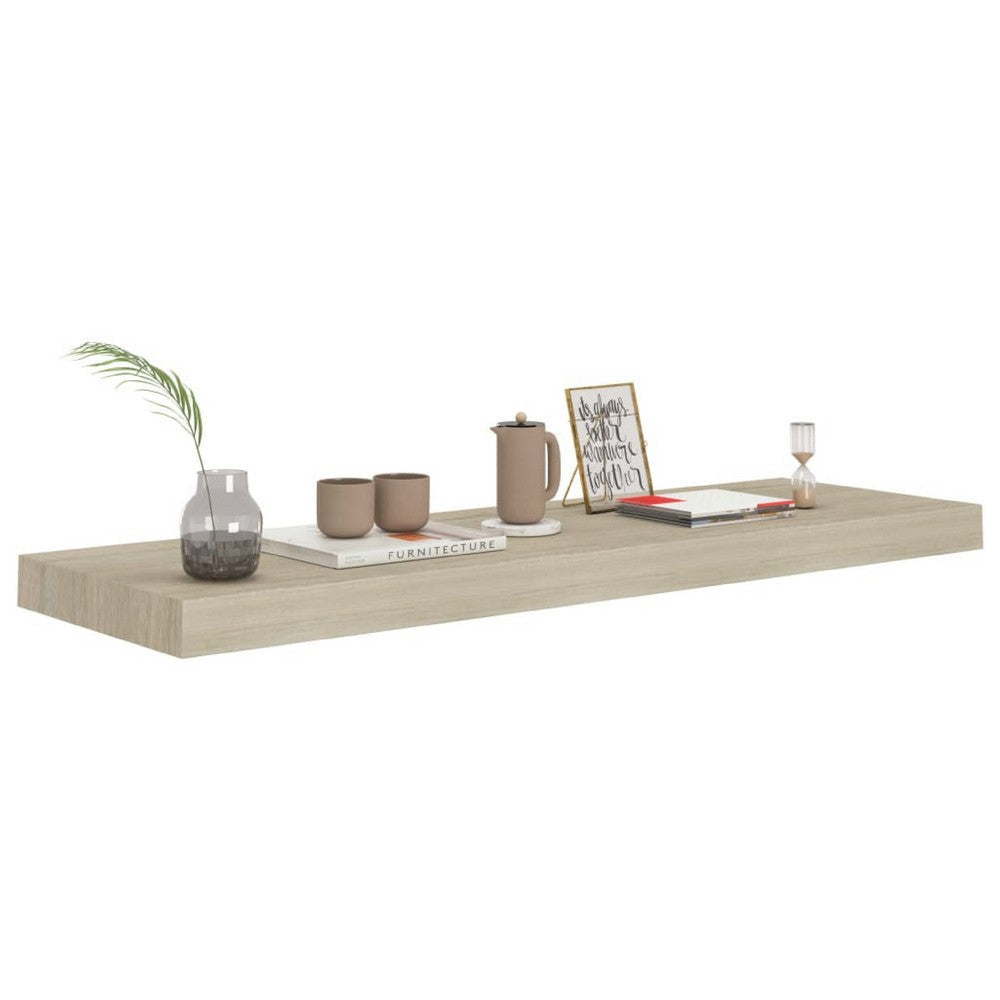 Zyno Wall Shelf | 32’’ | Oak Brown MDF Body | Modern Design
