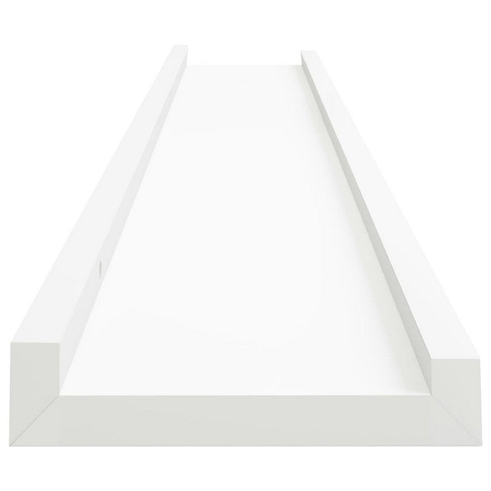 Yuli Wall Shelf Set of 2 | Raised Ledge Design | Classic White 32’’