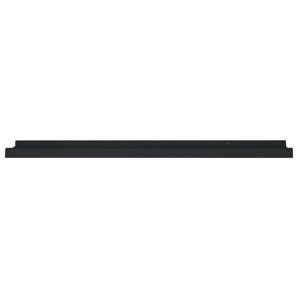 Yuli Wall Shelf Set of 2 | Raised Ledge Design | Classic Black