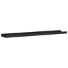 Yuli Wall Shelf Set of 2 | Raised Ledge Design | Classic Black