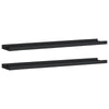 Yuli Wall Shelf Set of 2 | Raised Ledge Design | Classic Black