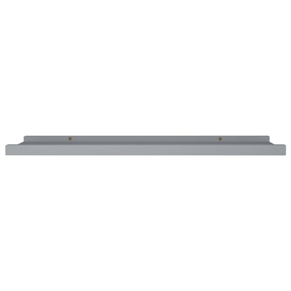 Yuli Wall Shelf Set of 2 | Raised Ledge Design | Classic Gray
