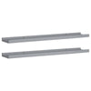 Yuli Wall Shelf Set of 2 | Raised Ledge Design | Classic Gray