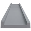 Yuli Wall Shelf Set of 2 | Raised Ledge Design | Classic Gray