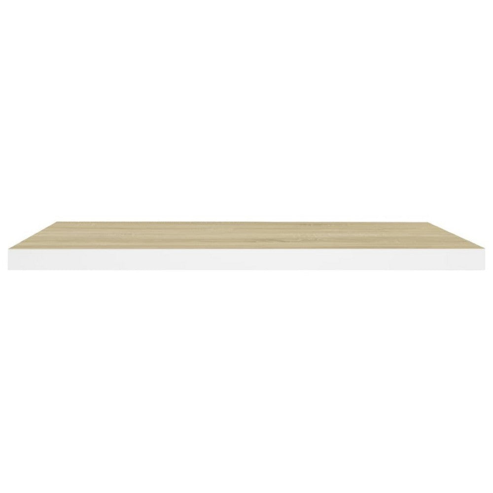 Zyno Wall Shelf | 32’’ | Natural White & Oak Brown Finish BM340433