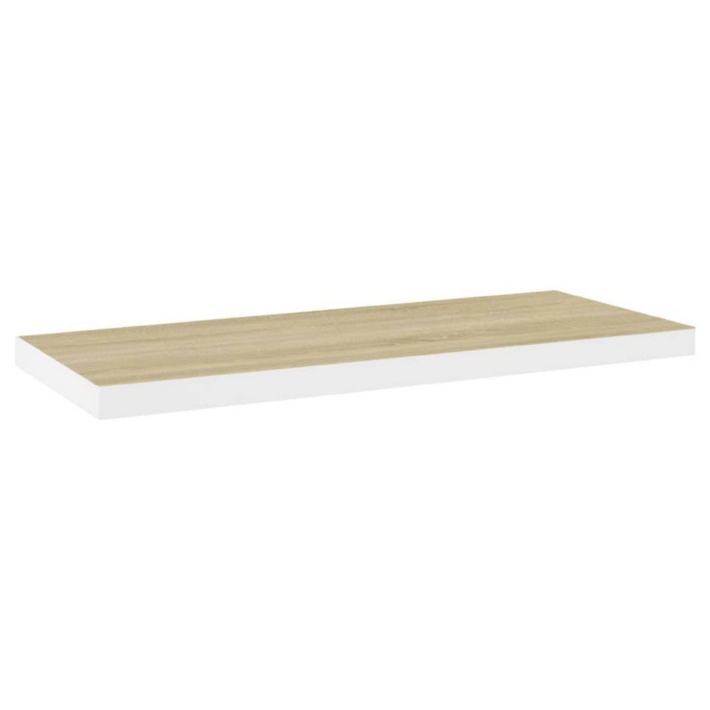Zyno Wall Shelf | 32’’ | Natural White & Oak Brown Finish BM340433