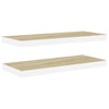 Zyno Wall Shelf Set of 2 | 32’’ Natural White & Oak Brown Finish BM340434