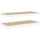Zyno Wall Shelf Set of 2 | 32’’ Natural White & Oak Brown Finish BM340434