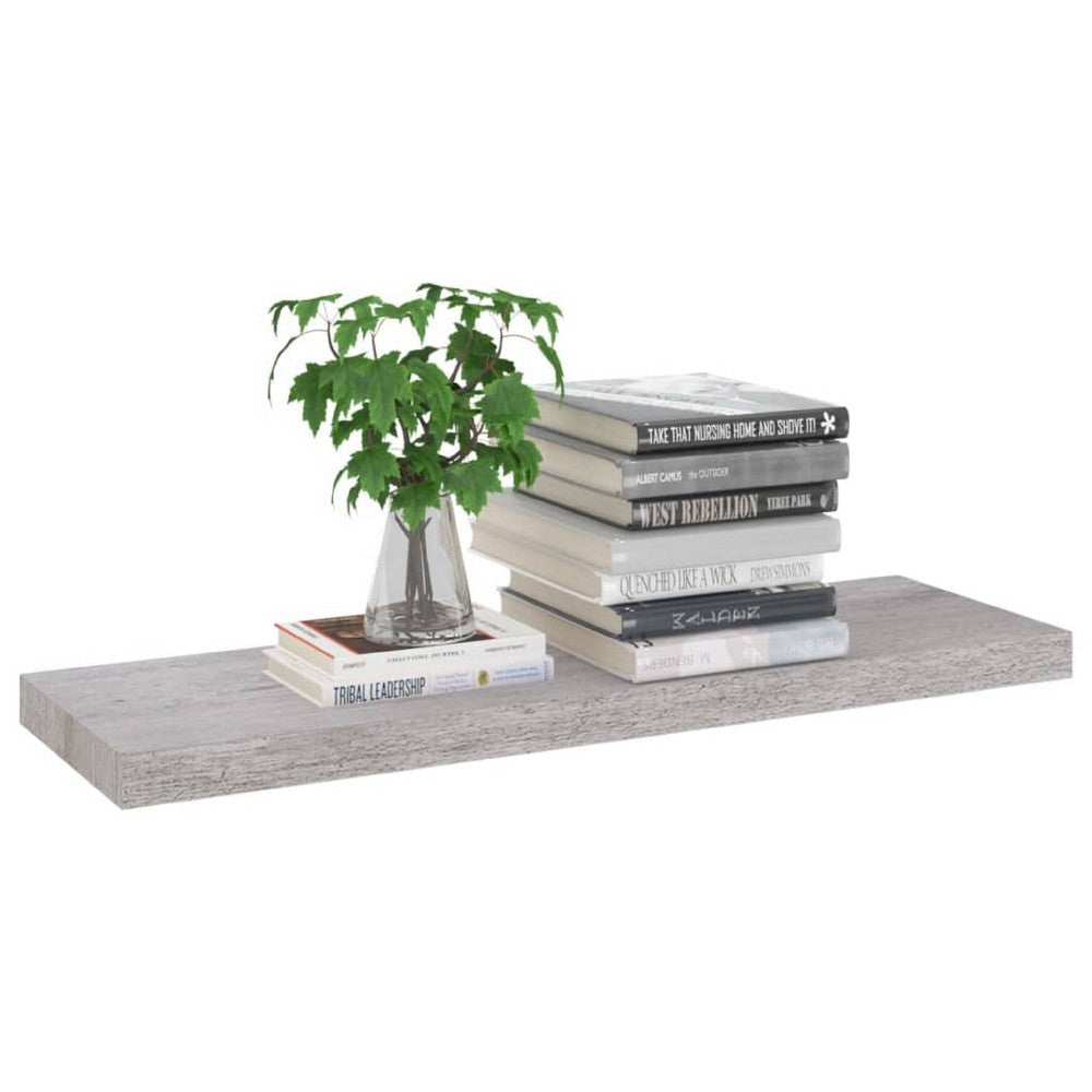 Zyno Wall Shelf | 32’’ | Industrial Style Concrete Gray MDF BM340435
